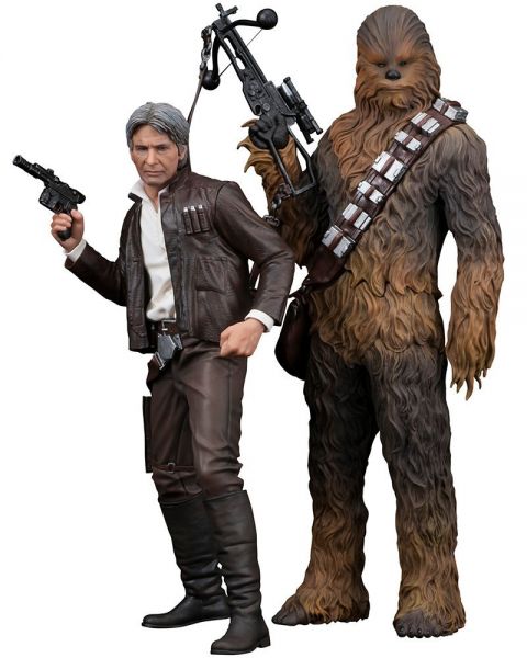 Star Wars: Force Awakens - Han Solo & Chewbacca ArtFX+ 1/10 Scale Figures (Set of 2)