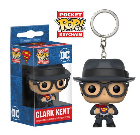 Key Chain: Superman - Clark Kent Pocket Pop Vinyl